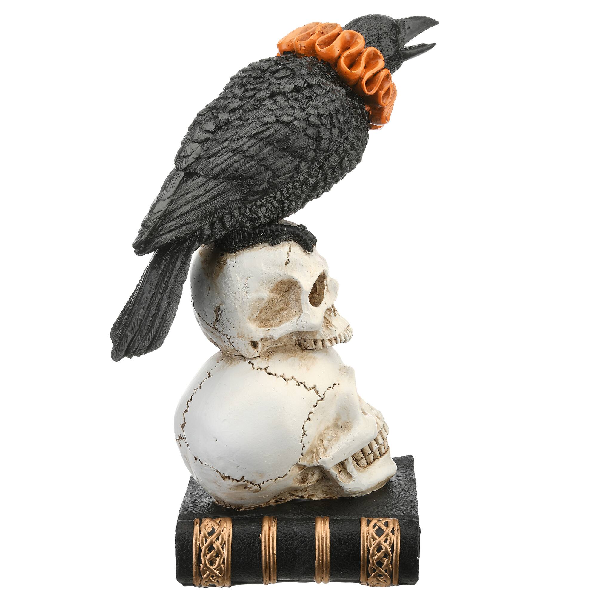 11" Crow & Skulls Halloween Décor